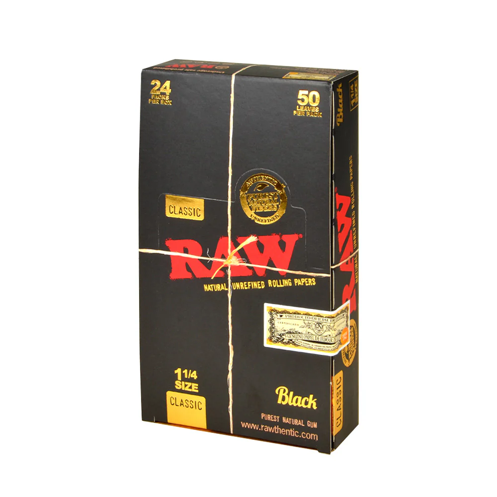 RAW PAPER 1.1/4 CLASSIC BLACK 24CT