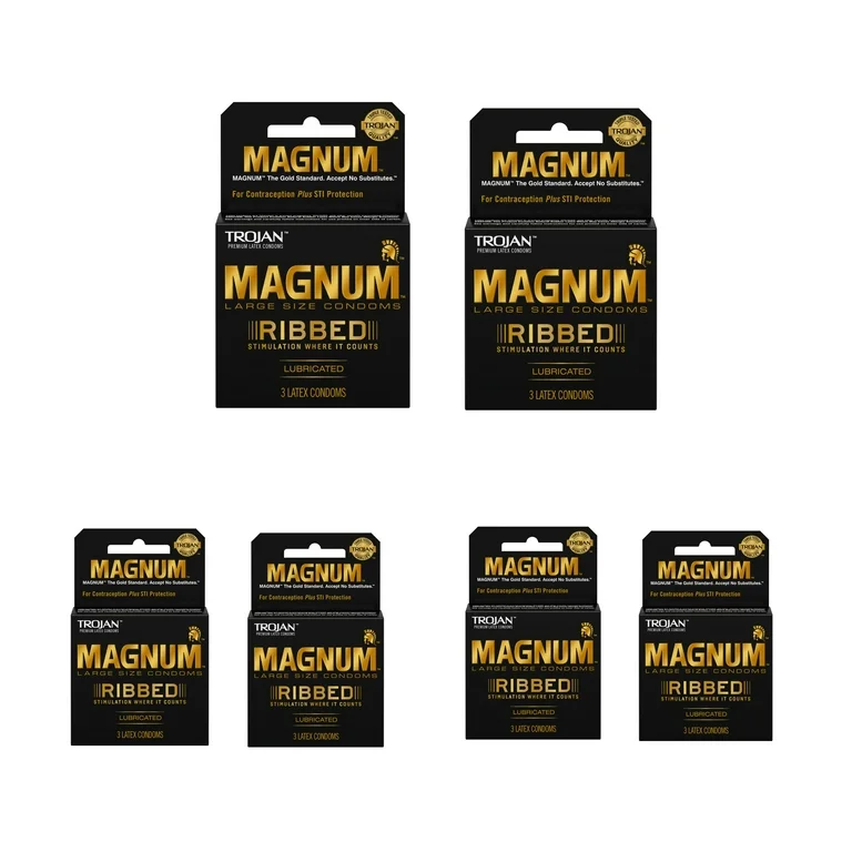 TROJAN MAGNUM RIBBED 6PK