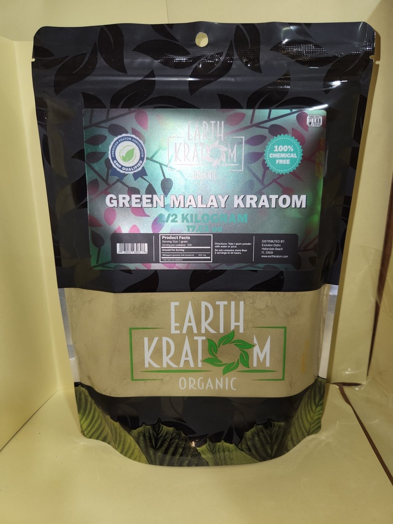 EARTH KRATOM 1/2 KILO GREEN MALAY