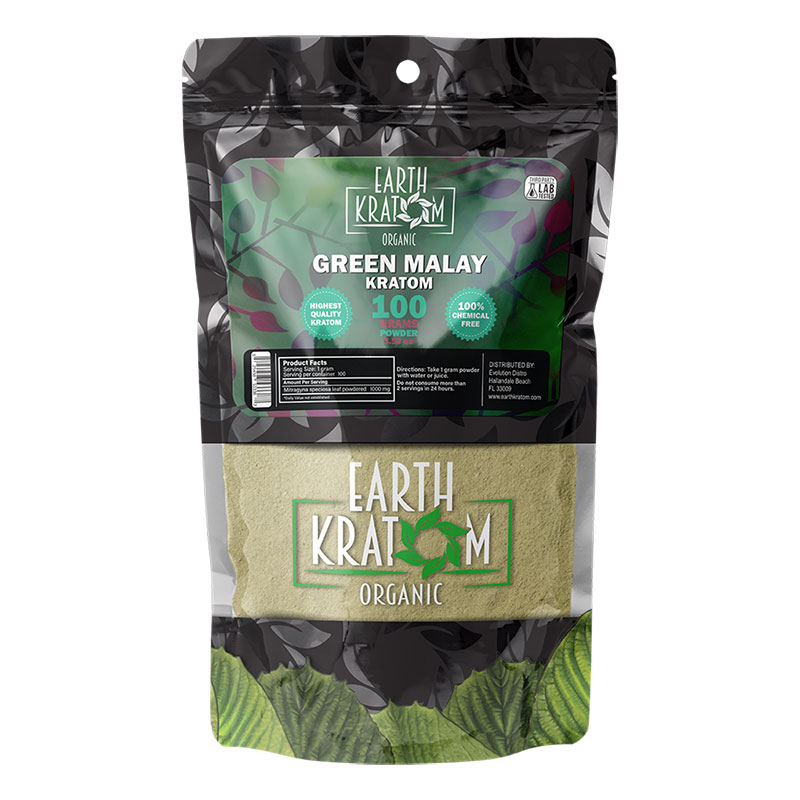 EARTH KRATOM 100 GRAM GREEN MALAY