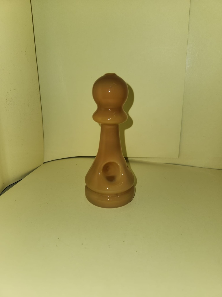 CHESS PIECE HAND PIPE BROWN