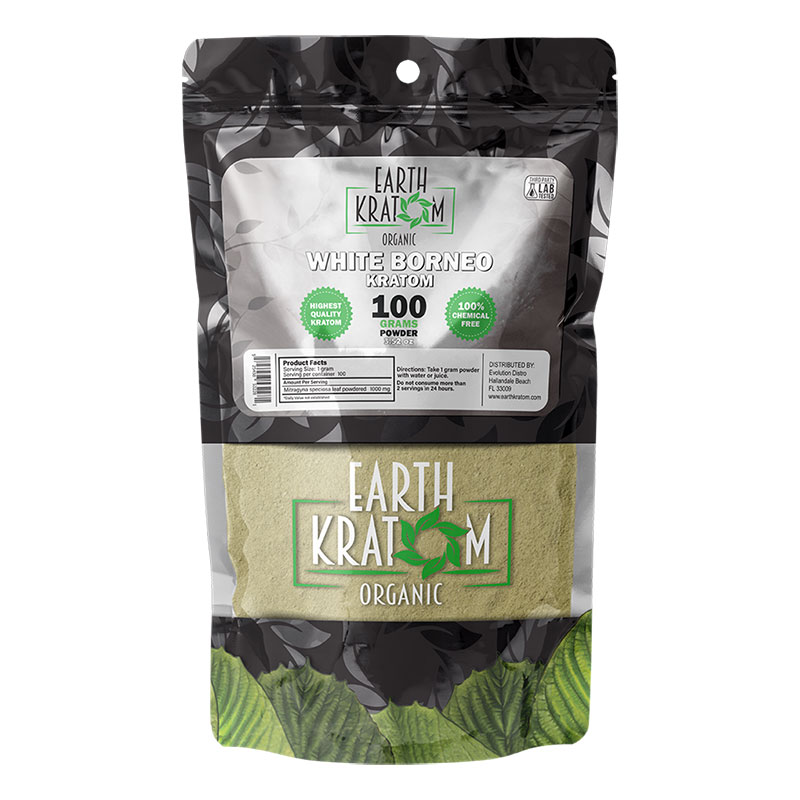 EARTH KRATOM 100 GRAM WHITE BORNEO