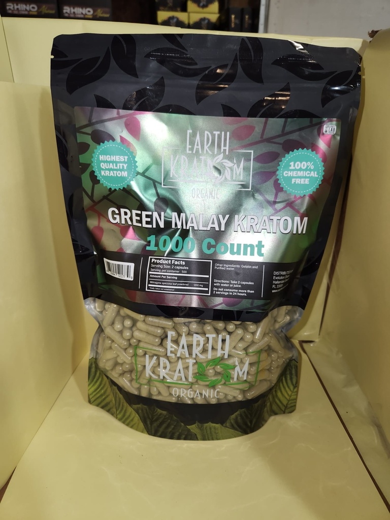 EARTH KRATOM 1000 CAP GREEN MALAY