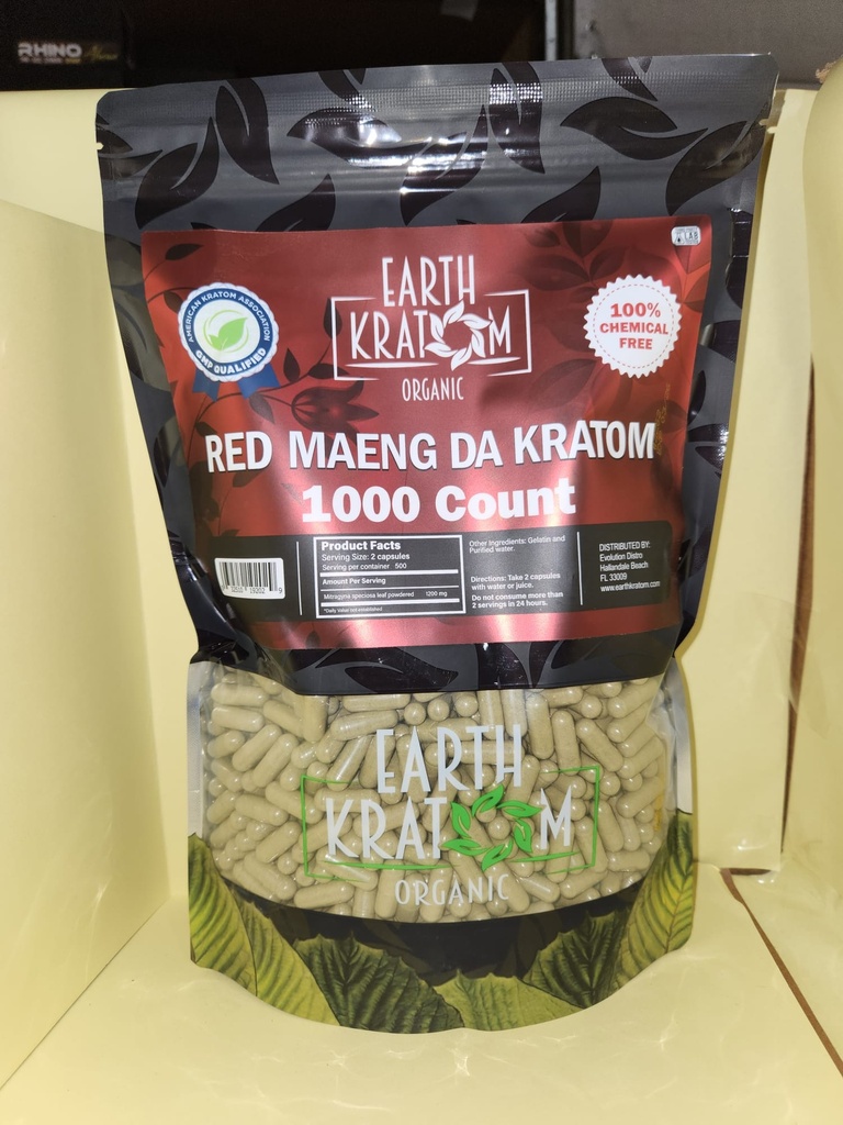 EARTH KRATOM 1000 CAP RED MAENG DA