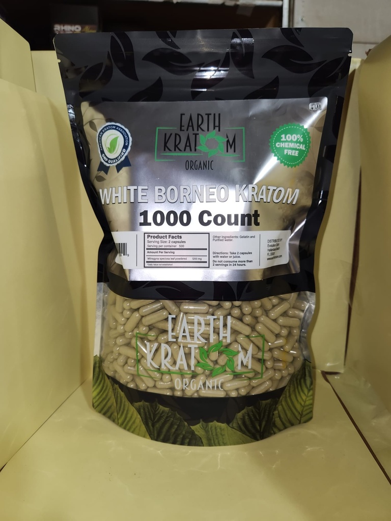 EARTH KRATOM 1000 CAP WHITE BORNEO