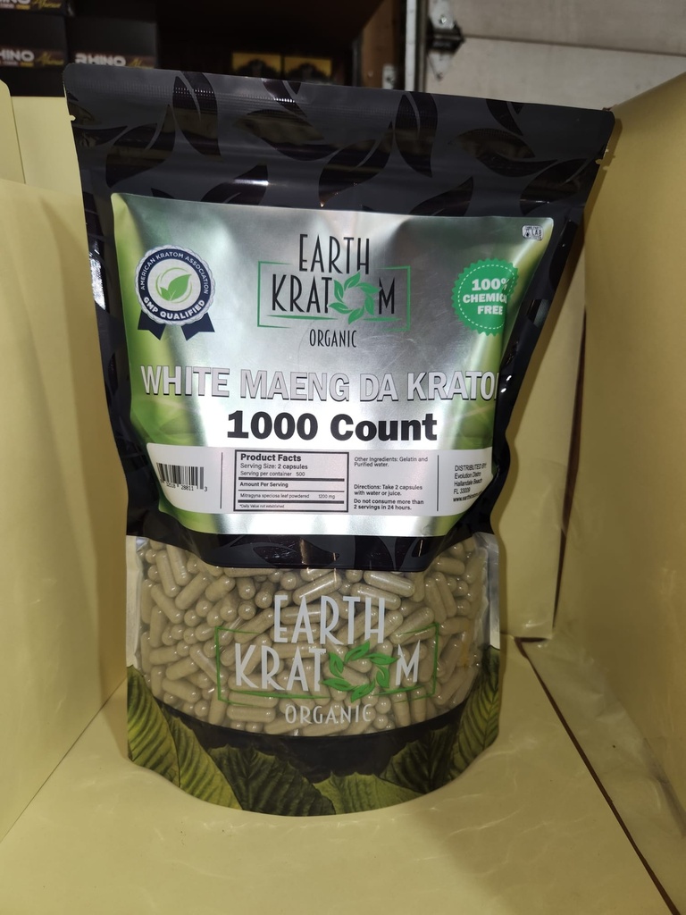 EARTH KRATOM 1000 CAP WHITE MAENG DA