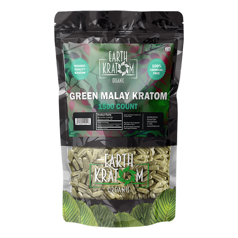 EARTH KRATOM 1500 CAP GREEN MALAY