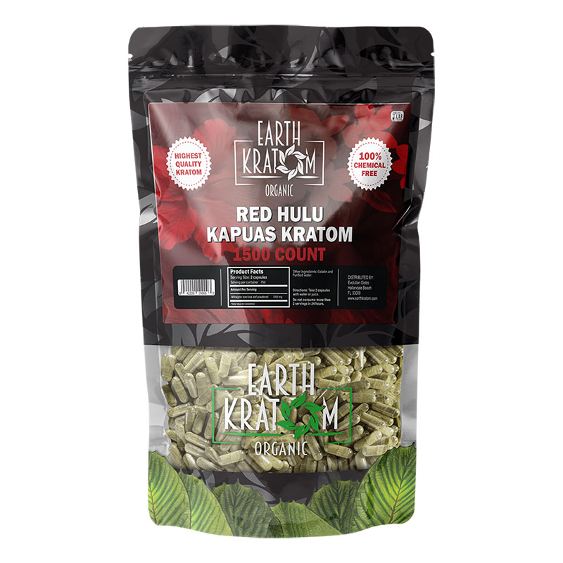 EARTH KRATOM 1500 CAP RED HULU