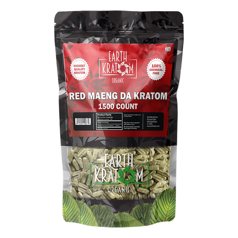 EARTH KRATOM 1500 CAP RED MAENG DA