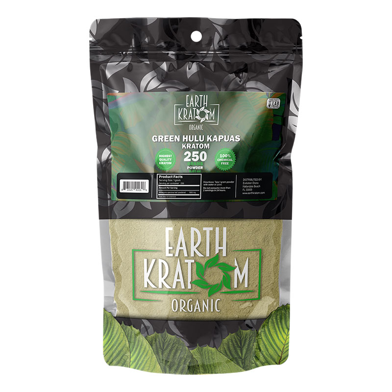 EARTH KRATOM 250 GRAM GREEN HULU