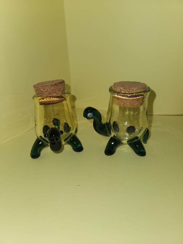 SMALL SCULPTED GLASS JAR