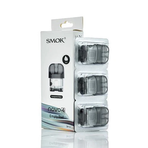 SMOK NOVO 4 EMPTY POD TRANSPARENT BLACK 3PC