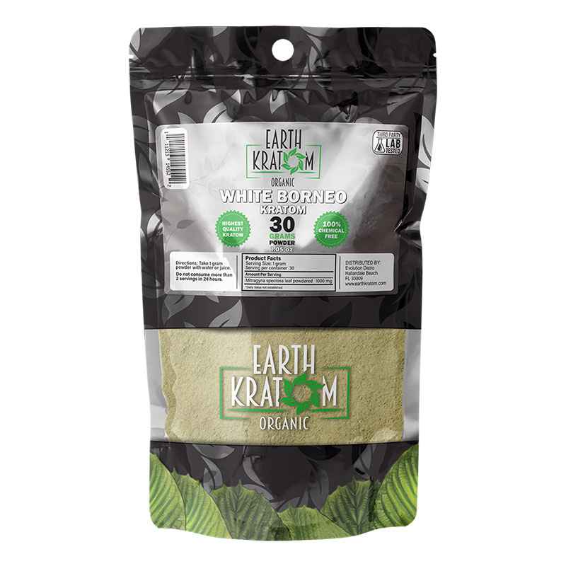 EARTH KRATOM 30 GRAM WHITE BORNEO