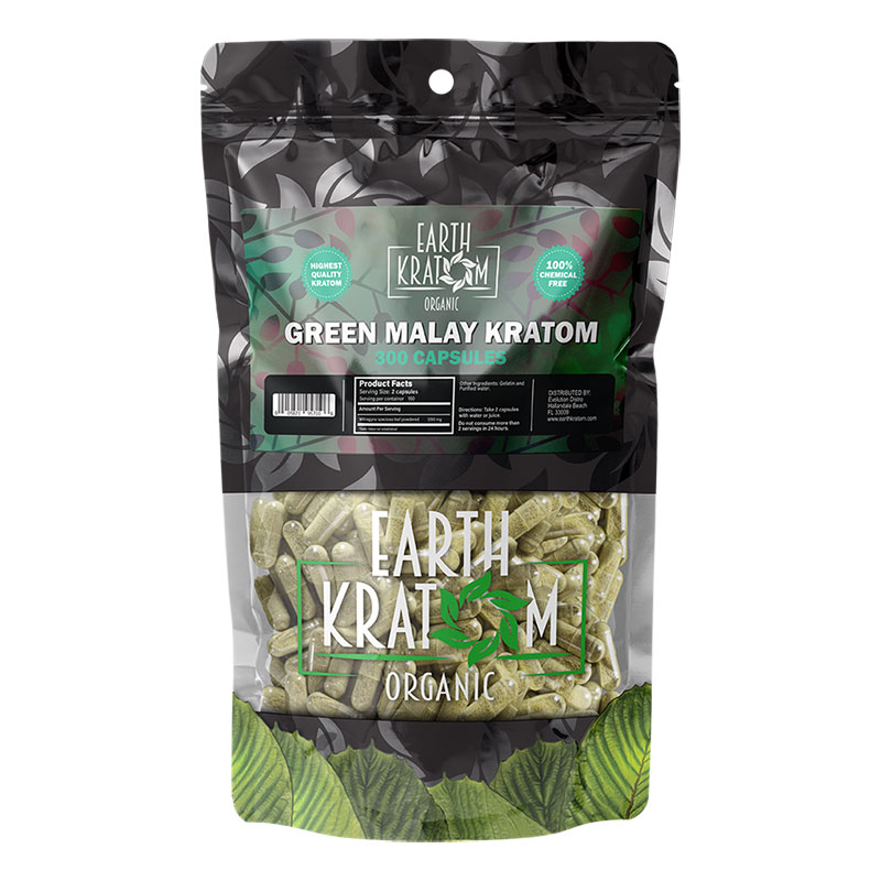 EARTH KRATOM 300 CAP GREEN MALAY