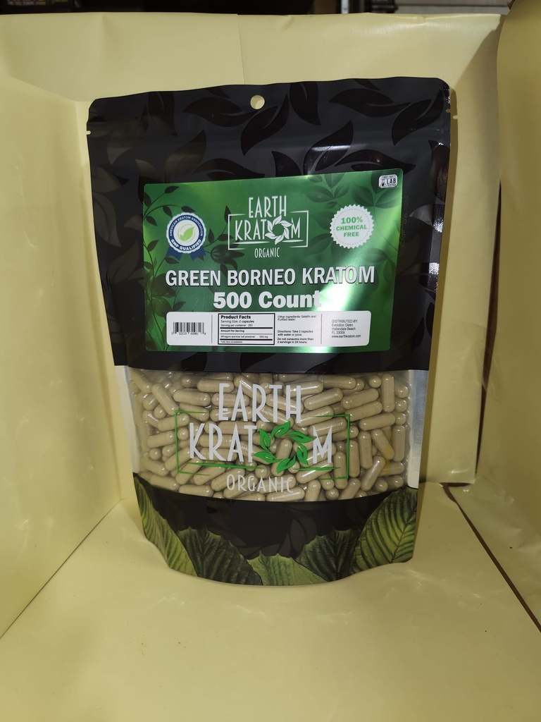 EARTH KRATOM 500 CAP GREEN BORNEO