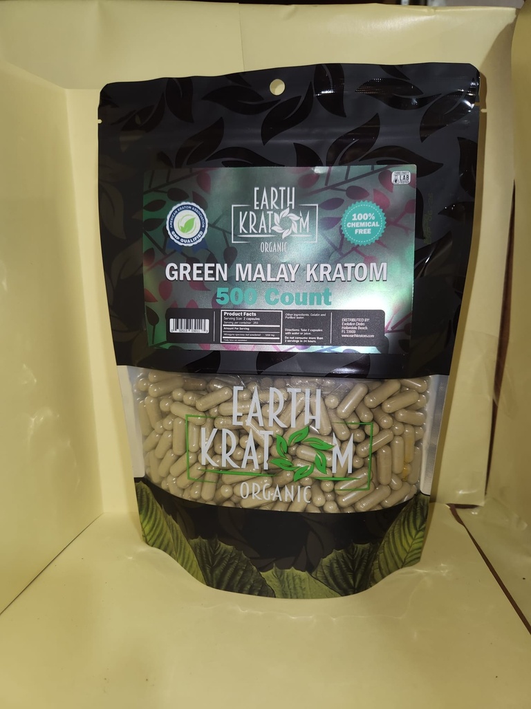 EARTH KRATOM 500 CAP GREEN MALAY