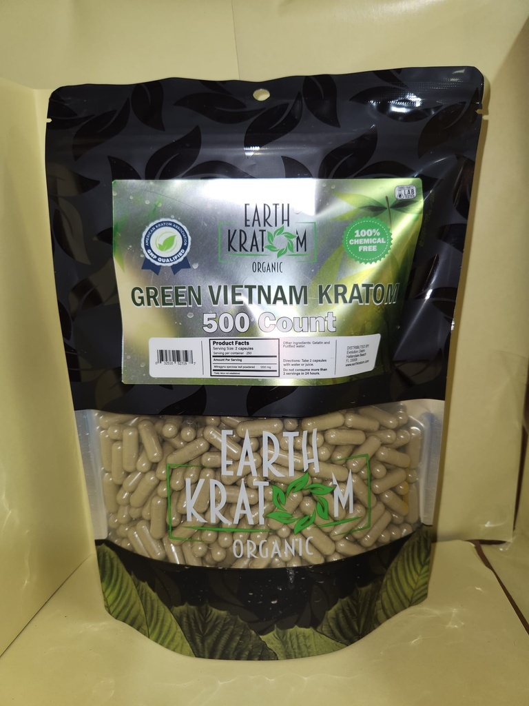 EARTH KRATOM 500 CAP GREEN VIETNAM