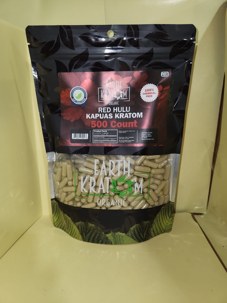 EARTH KRATOM 500 CAP RED HULU