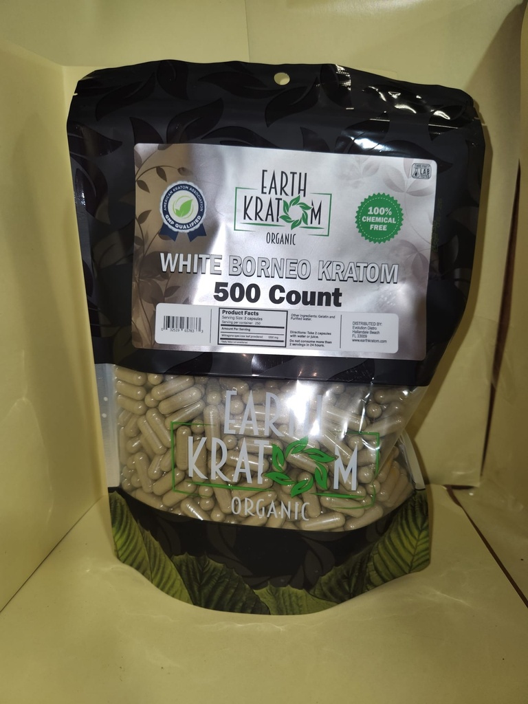 EARTH KRATOM 500 CAP WHITE BORNEO