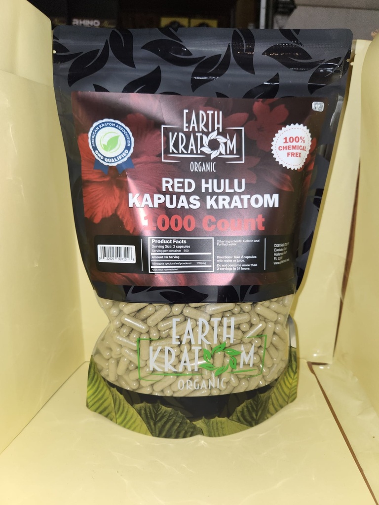 EARTH KRATOM 1000 CAP RED HULU