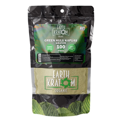 [INTREF00830] EARTH KRATOM 100 GRAM GREEN HULU
