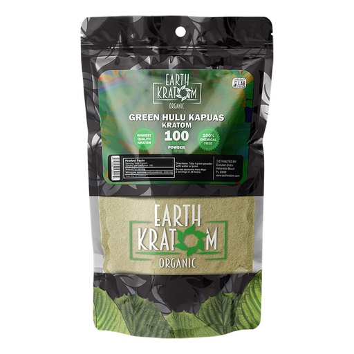 [INTREF00830] EARTH KRATOM 100 GRAM GREEN HULU