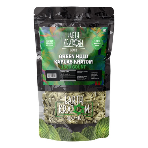 [INTREF00855] EARTH KRATOM 1500 CAP GREEN HULU