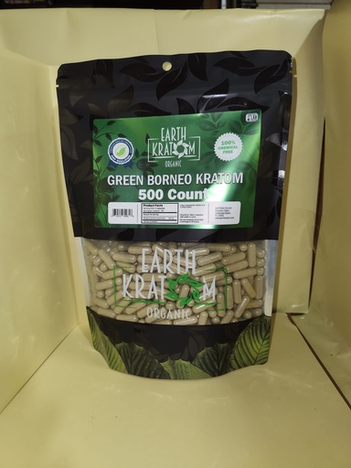 [INTREF00926] EARTH KRATOM 500 CAP GREEN BORNEO