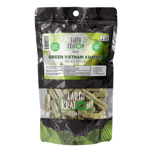 [INTREF00941] EARTH KRATOM 65 CAP GREEN VIETNAM